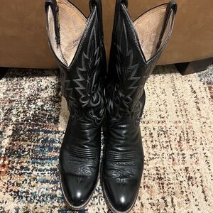 Dan Post Black Leather Cowboy Boots